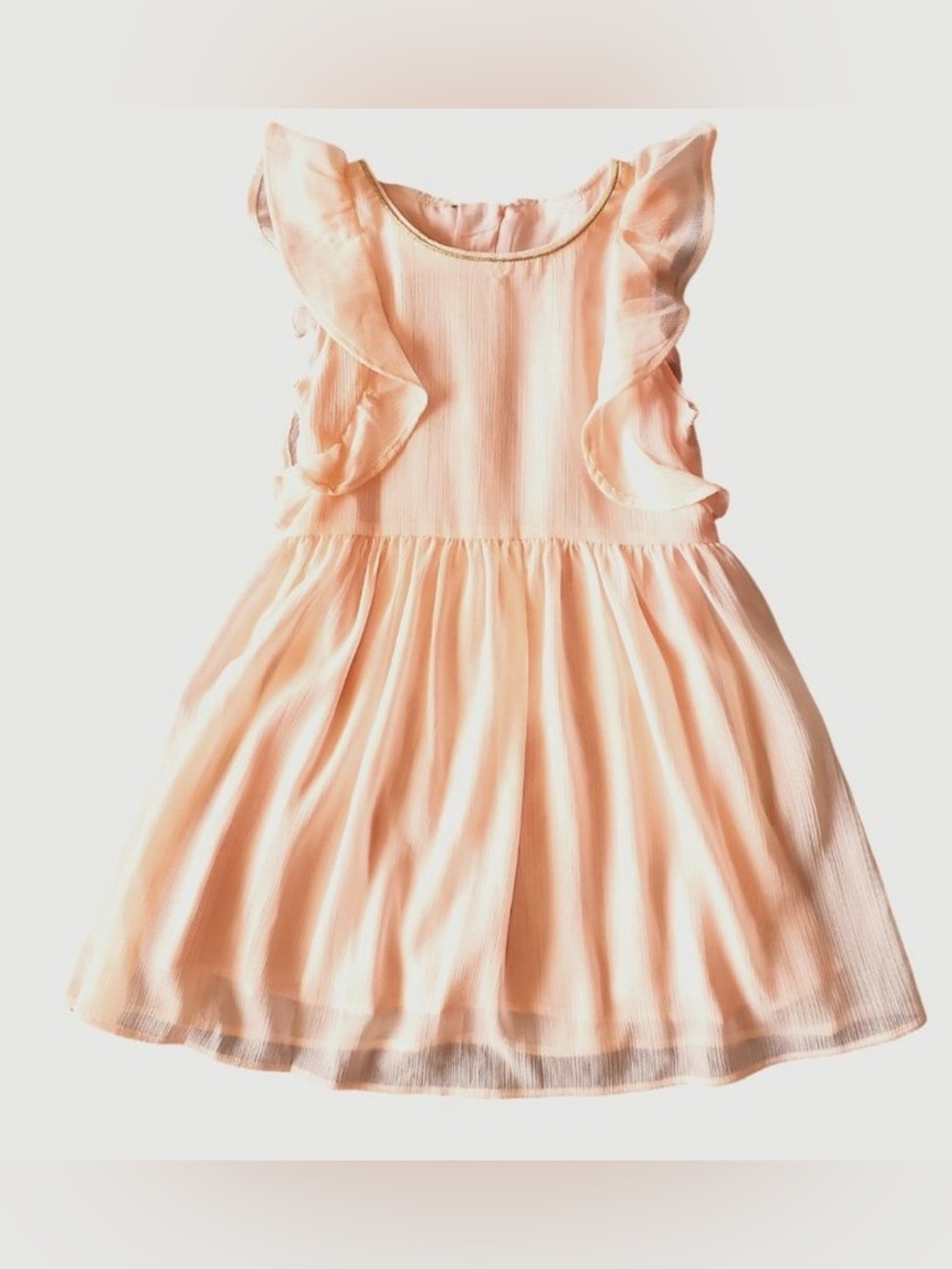 OshKosh Girls Ruffle Chiffron Trimmed Peach Dress
